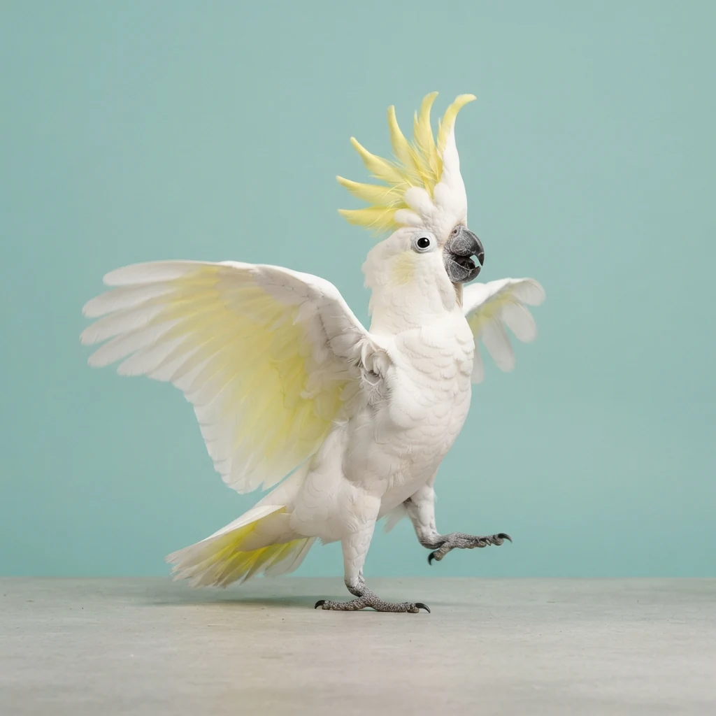 Cacatua em fundo azul claro